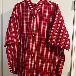 Puritan Men's Red and White Checkered Shirt